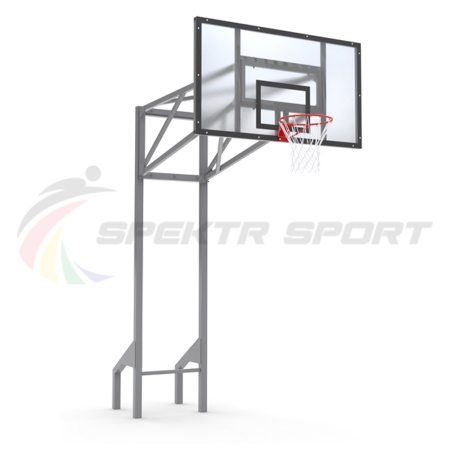 Купить Стойка баскетбольная уличная усиленная со щитом из оргстекла, кольцом и сеткой SP D 413 в Нижнекамске 